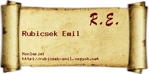 Rubicsek Emil névjegykártya