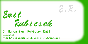 emil rubicsek business card